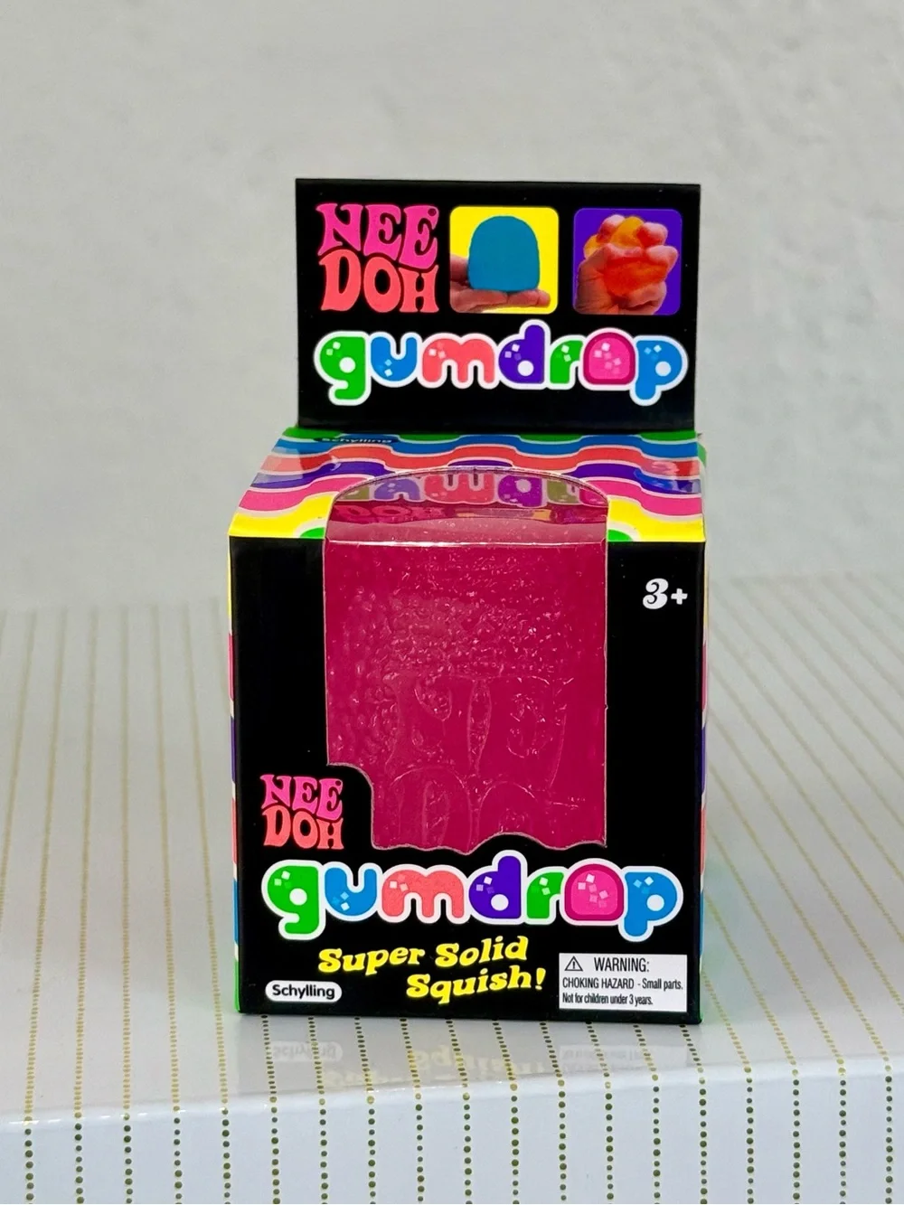 VIRAL PINK NeeDoh GUMDROP Rare Super Solid Squish NEW Authentic Schylling